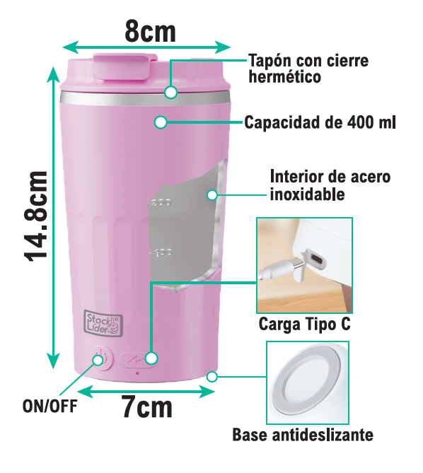 Vaso mezclador automático 400 ml