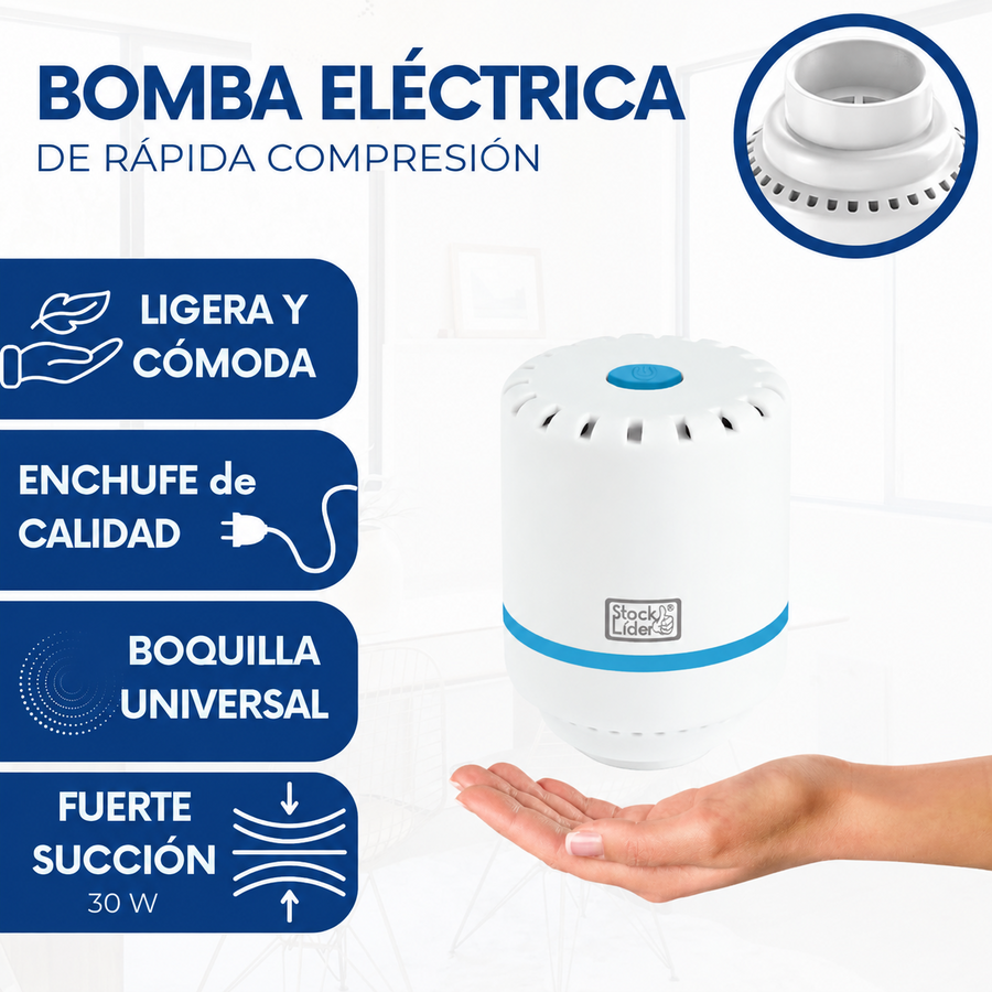 Bomba de vacío para bolsas y ropa