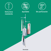 Perchero extensible sin taladrar