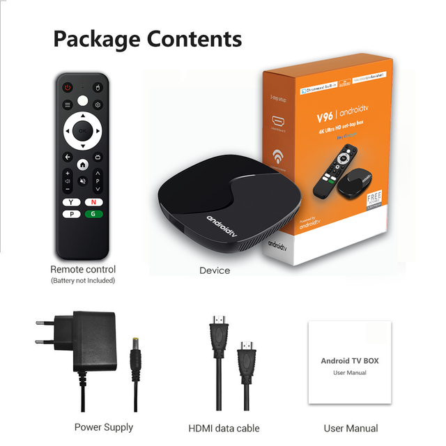 V96 Android TV Box 4K para Smart TV