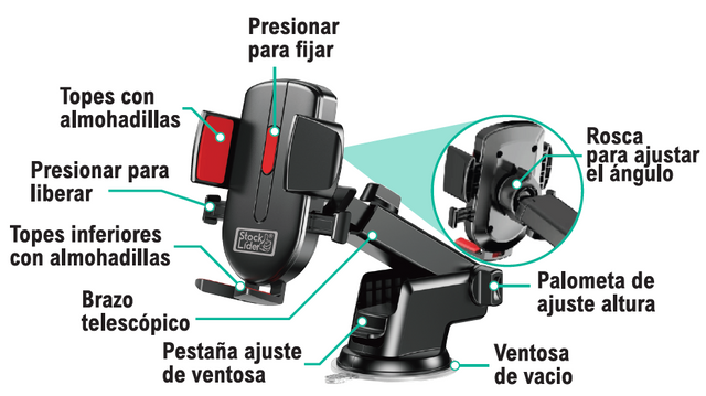 Soporte móvil coche con brazo ajustable