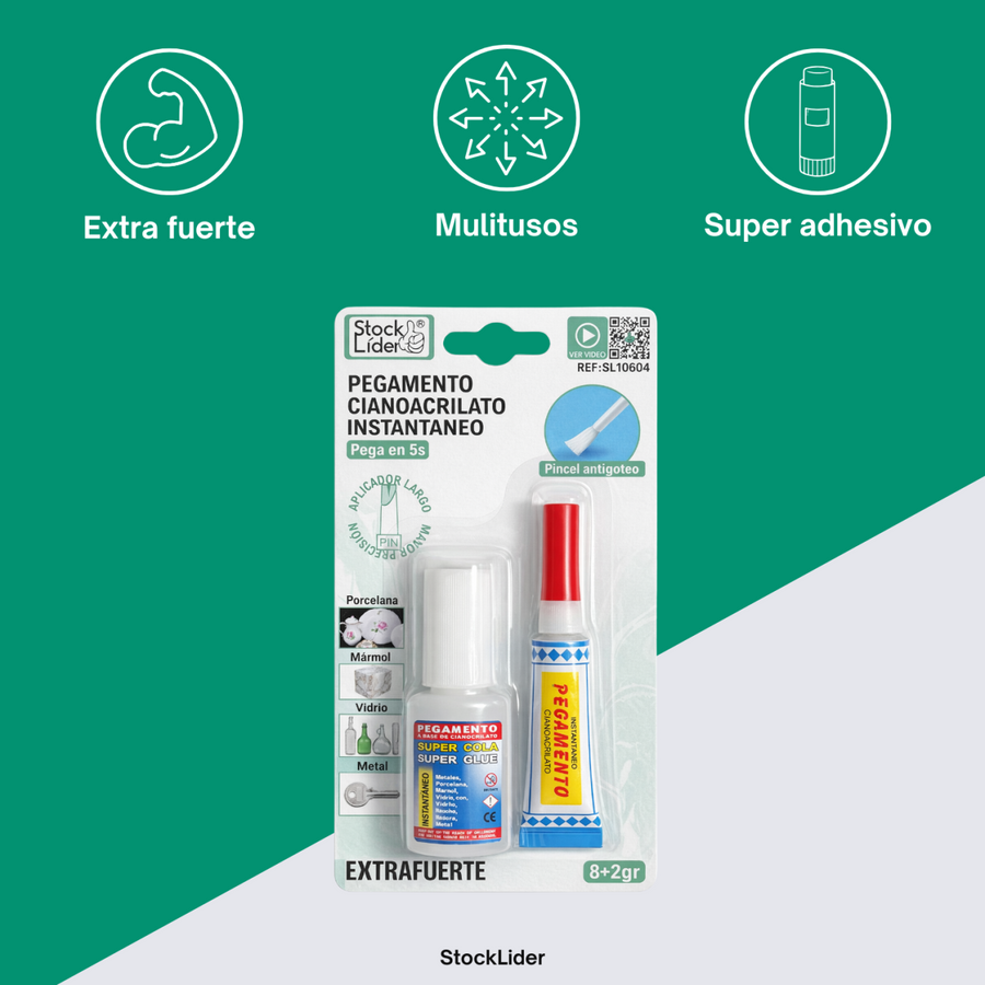 Pegamento cianoacrilato instantáneo preciso