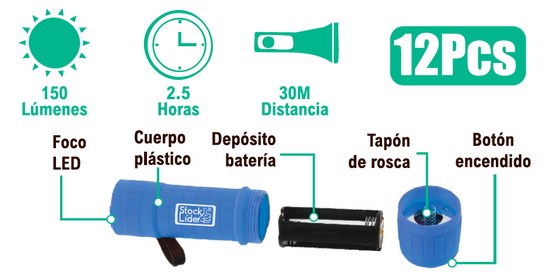 Linterna LED 9 LEDs compacta y práctica