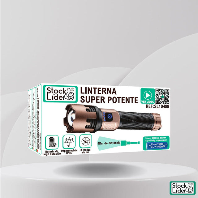 Linterna súper potente recargable USB