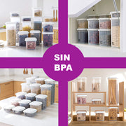 set de recipientes apilables con tapa