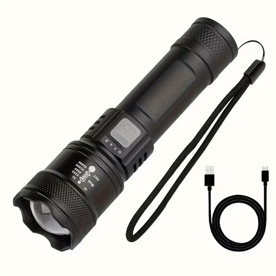 Linterna portátil LED con zoom telescópico