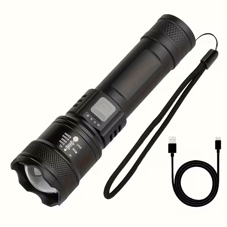 Linterna portátil LED con zoom telescópico
