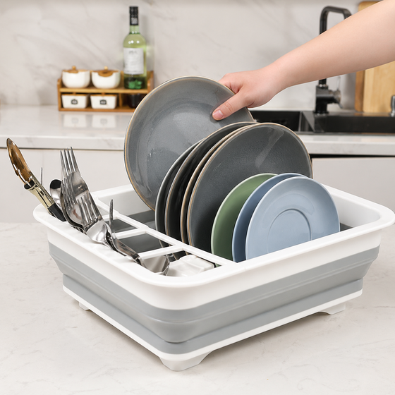 Escurreplatos plegable compacto para cocina