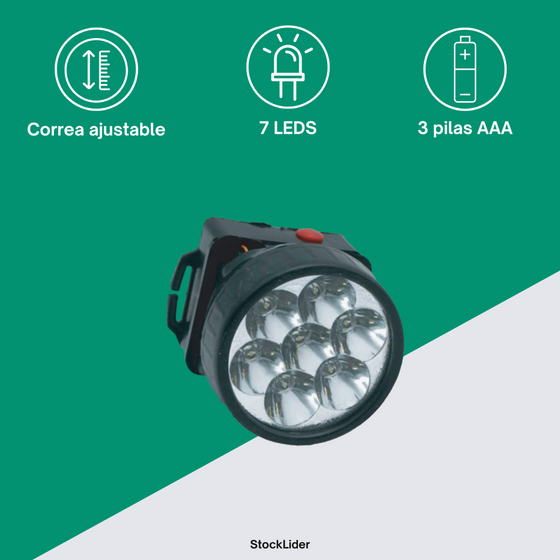 Linterna frontal LED para cabeza ajustable