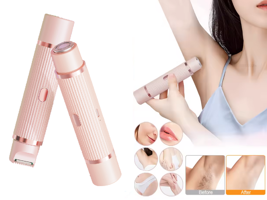 Depiladora doble cabezal USB para cara y cuerpo
