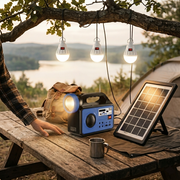 Batería portátil solar con luces LED