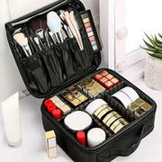 Maleta de maquillaje rosa profesional