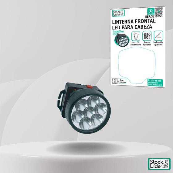 Linterna frontal LED para cabeza ajustable