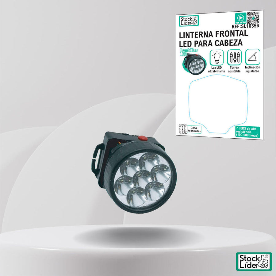 Linterna frontal LED para cabeza ajustable
