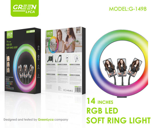 Aro de luz 14” RGB para fotos y vídeo