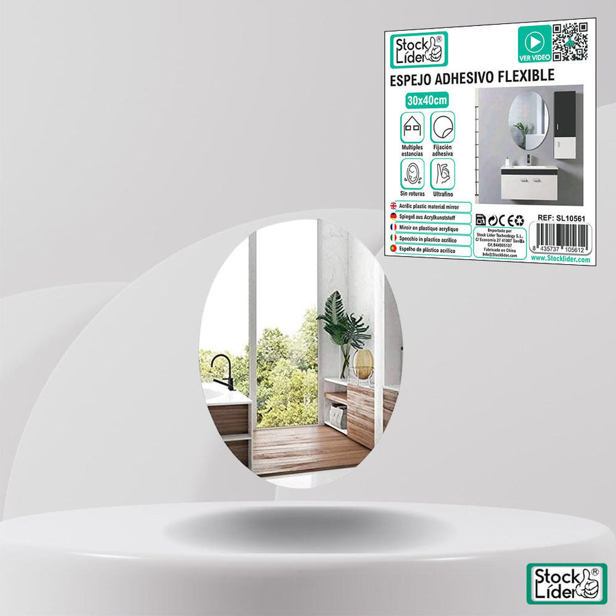 Espejo adhesivo flexible para pared