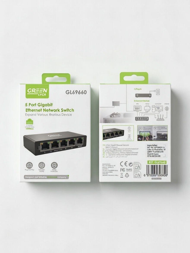 Switch Ethernet 5 Puertos Gigabit RJ45