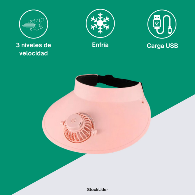 Gorra ventilador recargable con 3 velocidades