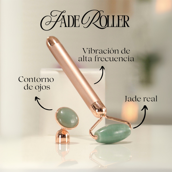 Rodillo facial de jade con vibración