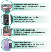Limpia brochas eléctrico 3 en 1 USB