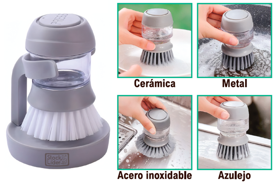 Cepillo con dispensador para limpieza fácil