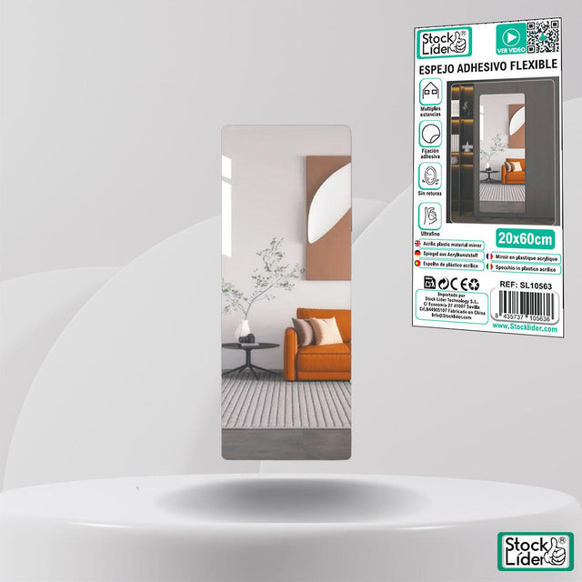 Espejo adhesivo flexible para pared