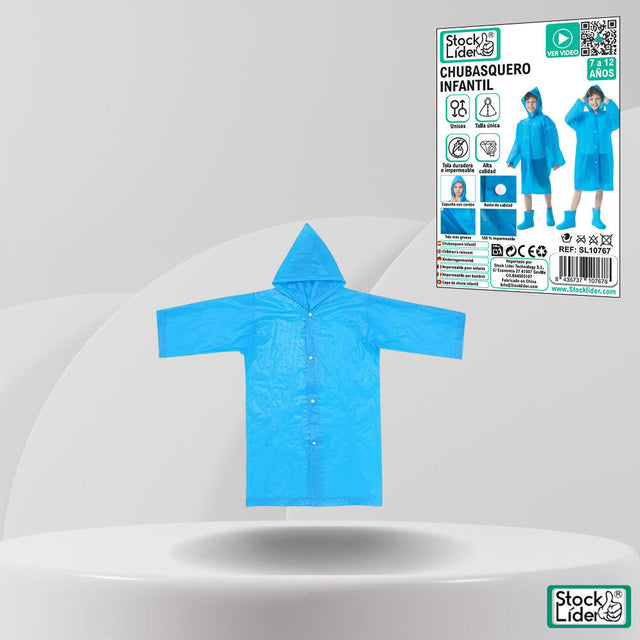 Chubasquero infantil impermeable con capucha