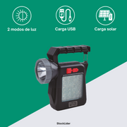 Lámpara solar portátil recargable USB-C
