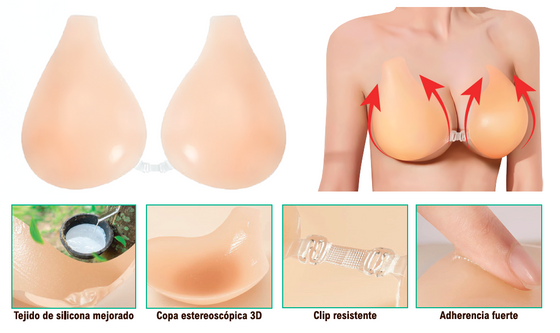 Sujetador de silicona invisible push up