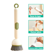 Cepillo multiusos con dispensador de jabón