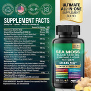 Sea Moss Black Seed Ashwagandha cápsulas