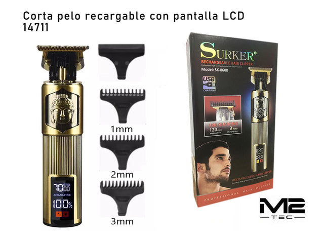 Cortapelo recargable con pantalla LCD