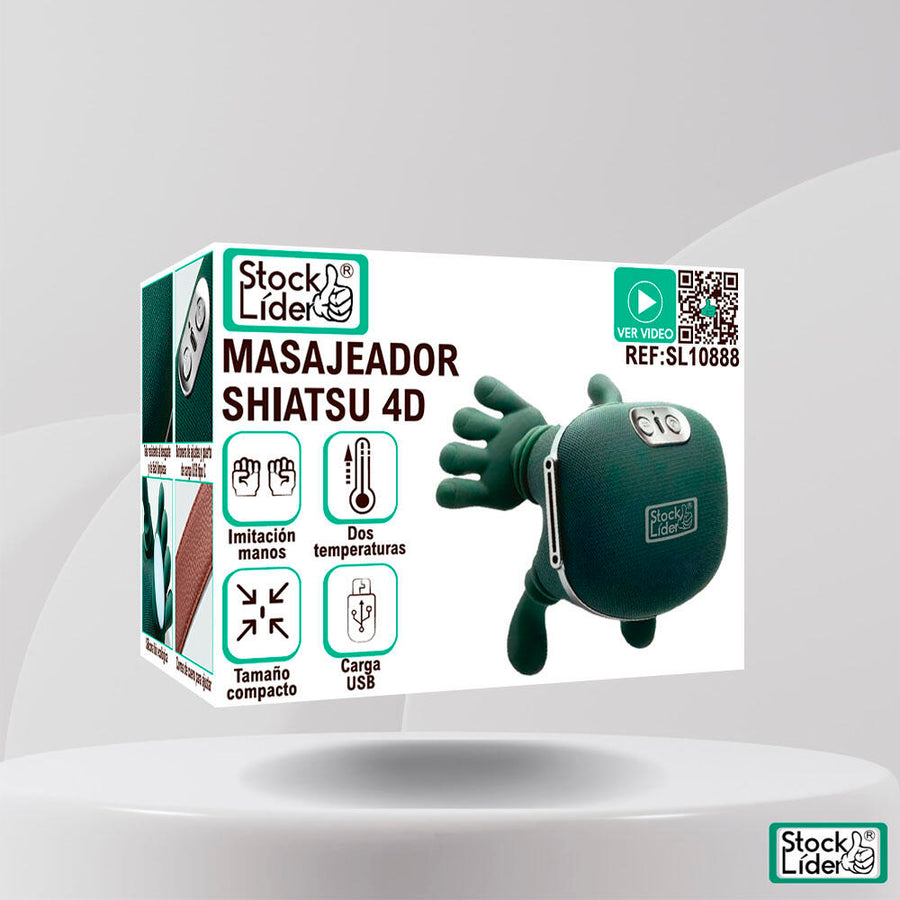 Masajeador shiatsu 4D para cuello y espalda