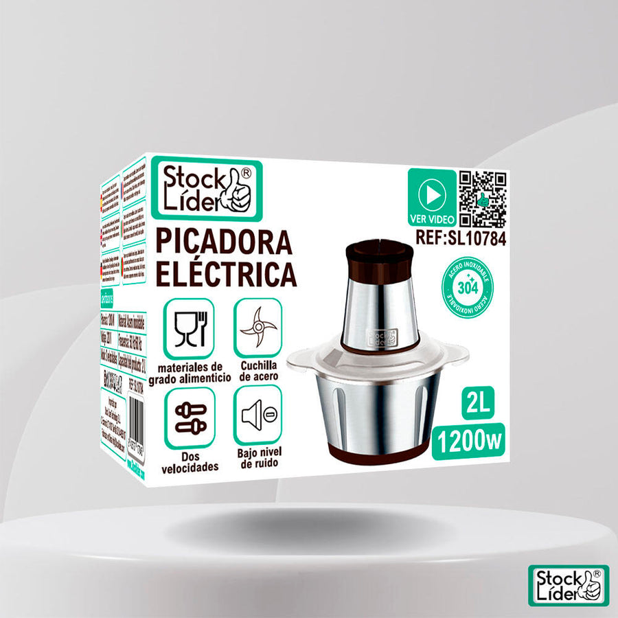 Picadora eléctrica 1200W de acero inoxidable