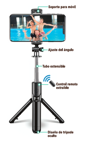 Palo selfie con trípode para móvil