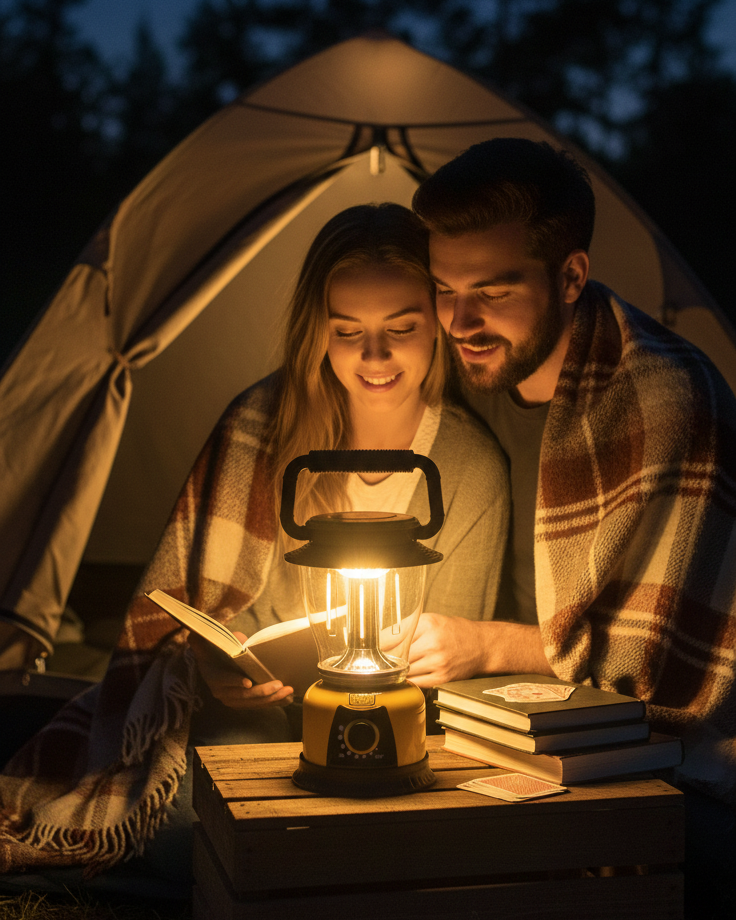 Lámpara camping portátil con brillo ajustable