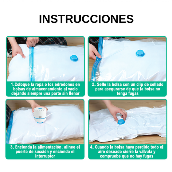 Bomba de vacío para bolsas y ropa