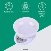 Báscula de cocina digital con tara