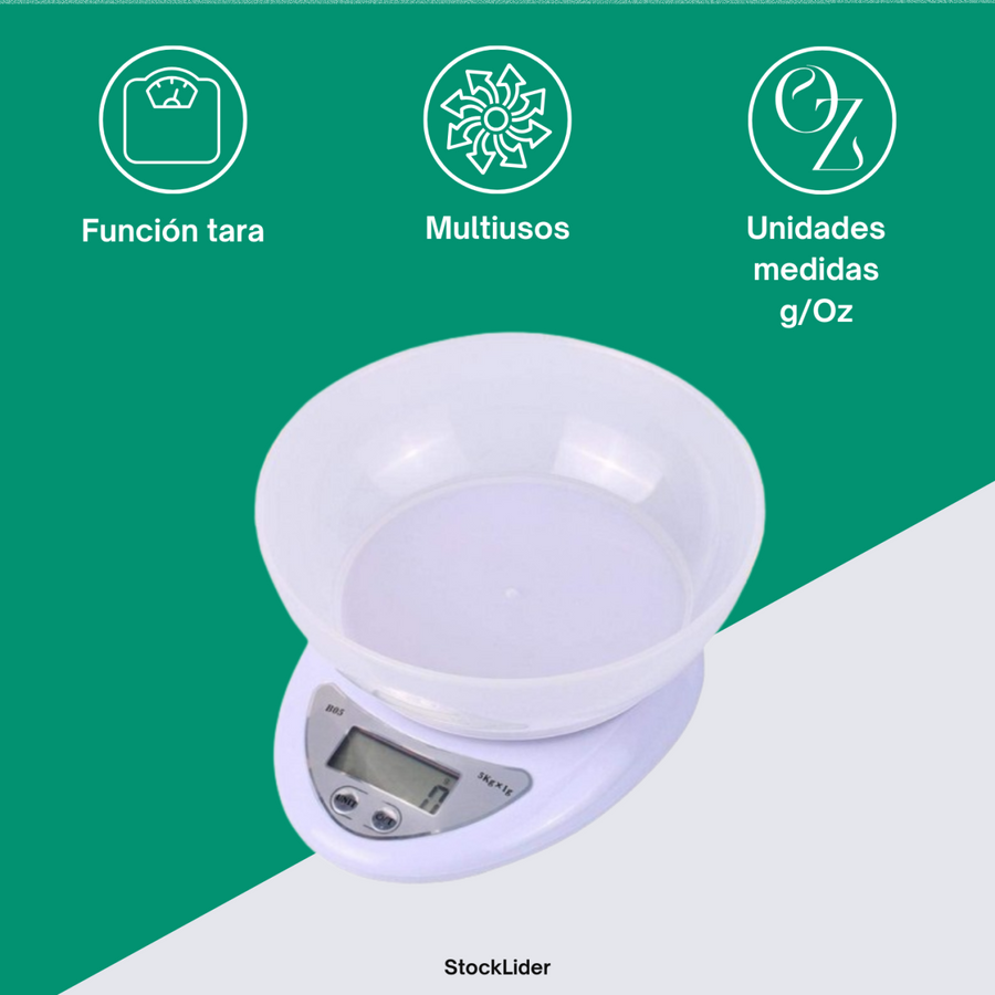 Báscula de cocina digital con tara